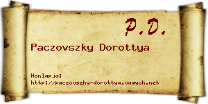 Paczovszky Dorottya névjegykártya